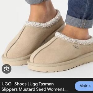 New UGG Women's Tasman Mustard Seed Slip-On Slippers 8